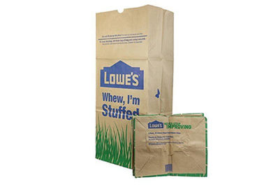 Las bolsas de papel multi de papel de Multiwall de la capa de Brown ajustan el bolso de basura inferior del hogar