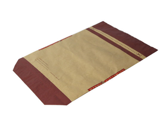 Impresión impermeable de Flexo de las bolsas de papel de H70mm Multiwall Kraft