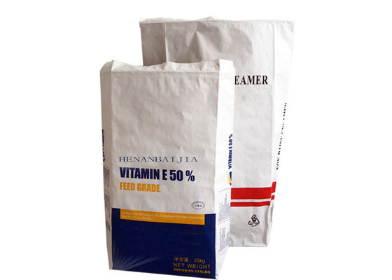 bolsa de papel blanca de Brown Kraft de la capa doble de 15kg 20kg 25kg para empaquetar