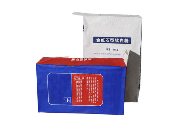 Bolsa de papel multi modificada para requisitos particulares de los sacos 50kg Kraft del papel de empapelar del logotipo 25kg