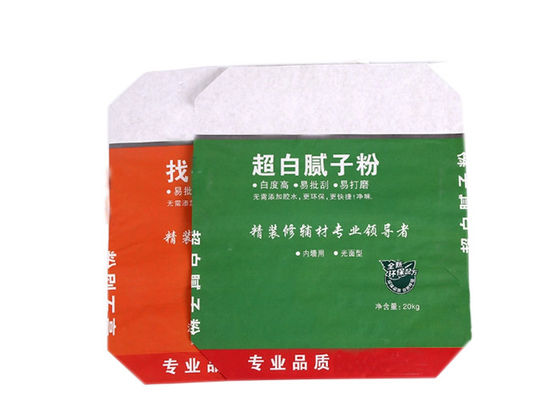 Bolso de papel inferior de la válvula de Kraft de la categoría alimenticia del papel de empapelar del cuadrado multi de los sacos 20kg 25kg