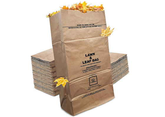 bolsas de papel biodegradables del césped 125g/M2 para los bolsos de papel de la basura del césped de las hojas CMYK