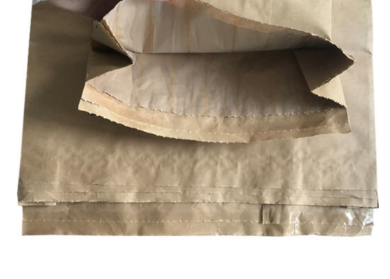 Las bolsas de papel de 25KG Multiwall Kraft pellizcan inferior para el empaquetado del material del polvo