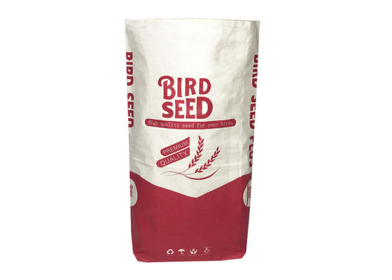Bolsa de papel modificada para requisitos particulares de Kraft de la capa de Logo Size 1-4 para la semilla que embala del pienso