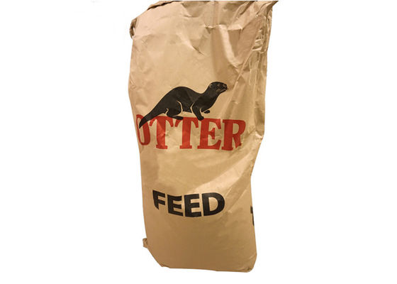 Bolsas de papel de encargo del logotipo 25kg Multiwall Kraft para la harina de pescado que embala del pienso