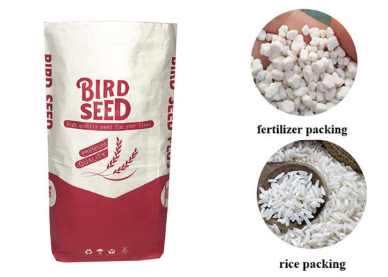 Bolsas de papel de encargo del logotipo 25kg Multiwall Kraft para la harina de pescado que embala del pienso