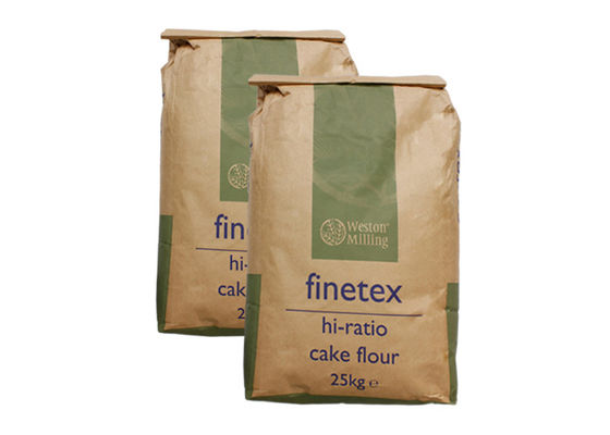 Blanco inferior de empaquetado o Brown del pellizco de la bolsa de papel de la harina de la categoría alimenticia 10kg 15kg 20kg