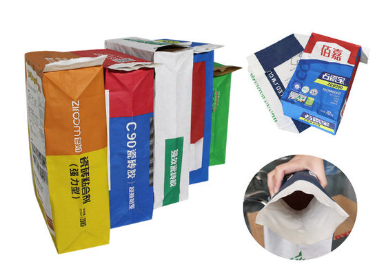 1-4 la capa modificó los bolsos de Logo Pasted Valve Multiwall Paper para requisitos particulares para el polvo que embalaba