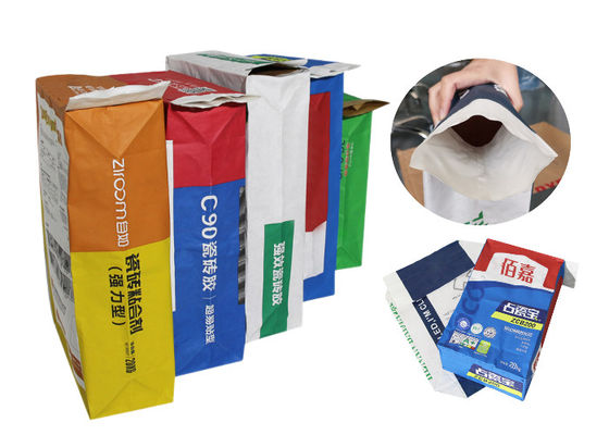 Prenda impermeable que cubre la parte inferior pegada del cuadrado de las bolsas de papel de Multiwall de la válvula