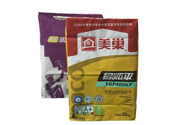 bolsas de papel de 4ply Multiwall Kraft para el polvo resistente de la masilla de agua