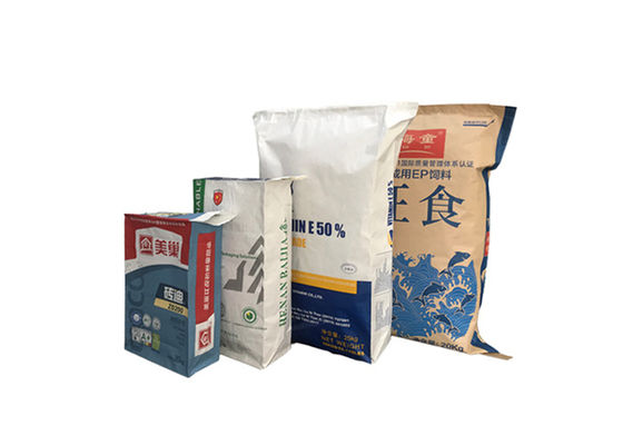 25kg 50kg Logo Print saco de la válvula del papel de Kraft de 3 de la capa bolsas de papel de Multiwall Kraft