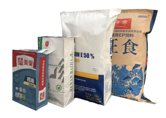 Desgaste modificado para requisitos particulares 3 capas - bolso de papel de empaquetado reciclable resistente de la válvula del fertilizante