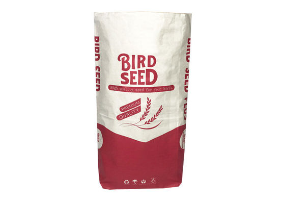 sacos de papel de Kraft reciclados bolsas de papel del arroz de 25kg Brown Multiwall