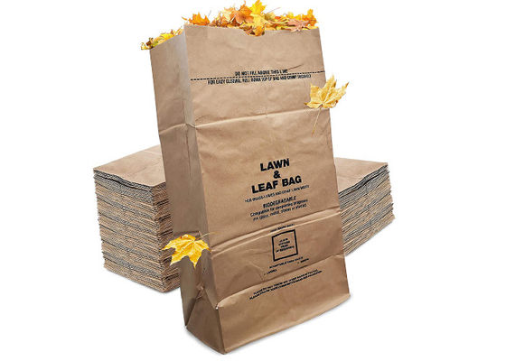 Bolsa de basura de papel compostable Brown Kraft Eco Friend de doble capa