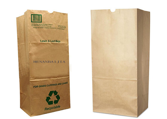 Las bolsas de papel biodegradables grandes de la hoja del césped empapelan el bolso abonable del papel usado de restos de jardinería de la basura