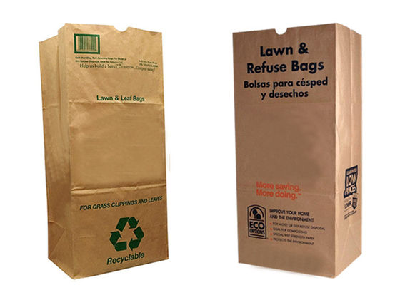 Las bolsas de papel del césped de la basura de la cocina de las bolsas de papel de Brown Multiwall Kraft reciclaron