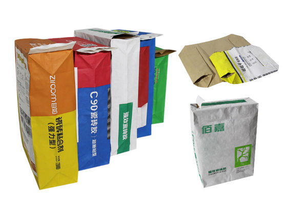 Bolso pegado químico del arroz Basmati del saco de la película de las bolsas de papel PE de Multiwall de la válvula o del papel del trazador de líneas