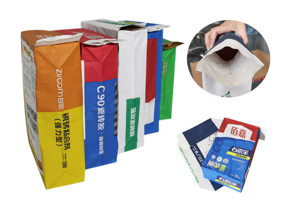 Bolso pegado químico del arroz Basmati del saco de la película de las bolsas de papel PE de Multiwall de la válvula o del papel del trazador de líneas