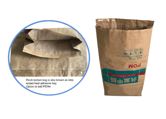 Los sacos de papel de empaquetado pegados modificaron productos alimenticios para requisitos particulares del sellado caliente de 3 capas 25kg 50kg