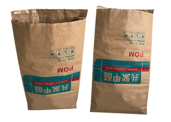 Los sacos de papel de empaquetado pegados modificaron productos alimenticios para requisitos particulares del sellado caliente de 3 capas 25kg 50kg