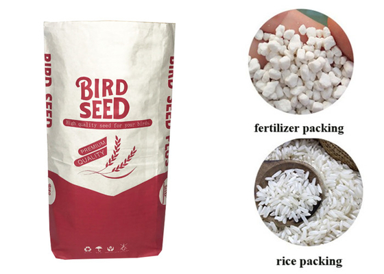 Las bolsas de papel modificadas para requisitos particulares de Multiwall Kraft pulverizan los ingredientes alimentarios usados