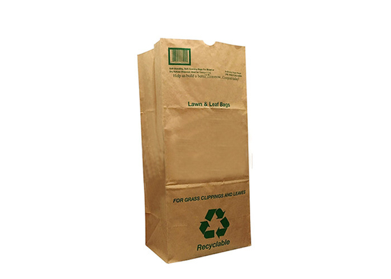 Bolsas de papel inferiores de Multiwall Kraft de las hojas del césped del bloque bolsas de papel del césped de 30 galones