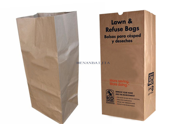 Brown Flexo biodegradable imprime los bolsos de papel Multiwall de la basura