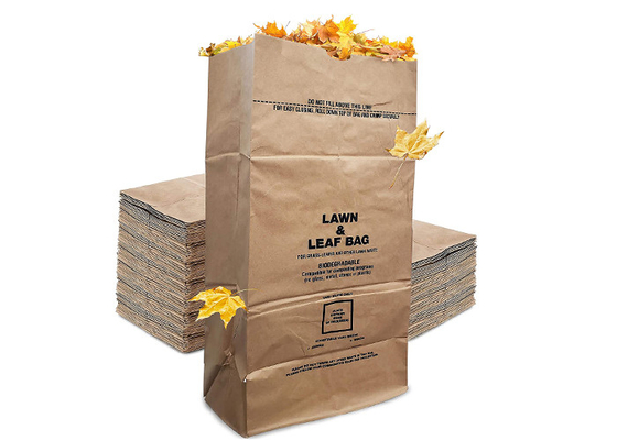 Bolso abonable de la hoja del césped de los restos de jardinería de la bolsa de papel de Brown basura de la basura de 30 galones