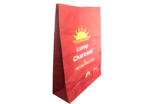 Bolsos abiertos cosidos parte inferior del carbón de leña de la barbacoa 5kg de la capacidad de las bolsas de papel de Multiwall de la boca del cuadrado