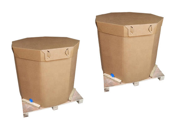 Envase líquido de papel reciclable 220l del tanque del paquete IBC con la válvula