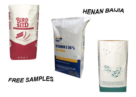 Saco de papel de Multiwall Kraft de la impresión de Flexo 1-3 capas para la industria alimentaria