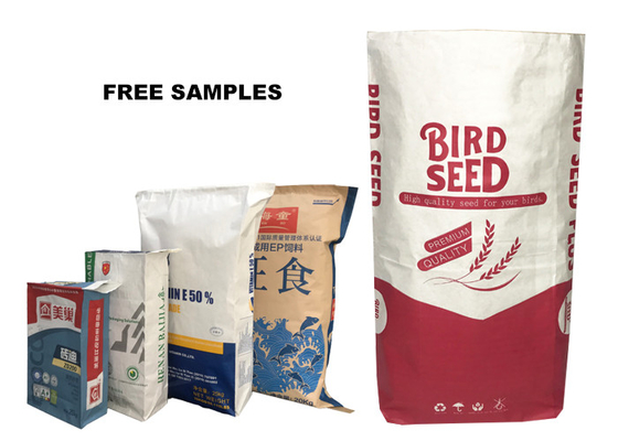 saco impreso aduana de la válvula de la bolsa de papel de 15kg Multiwall Kraft para el paquete del papel del cemento
