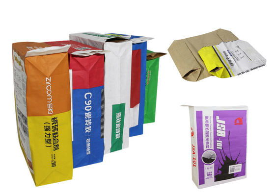 Bolsas de papel pegadas modificadas para requisitos particulares 20kg 25kg de Multiwall de la válvula para el polvo químico