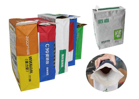 20kg colocan las bolsas de papel para arriba pegadas Logo Printing For Tile Adhesive de Multiwall de la válvula
