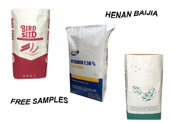 Las bolsas de papel blancas de Multiwall Kraft de la categoría alimenticia de Brown soldaron las bolsas de papel en caliente