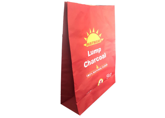El carbón de leña abierto cosido de las bolsas de papel 5kg de Multiwall Kraft de la boca empaqueta el saco de papel