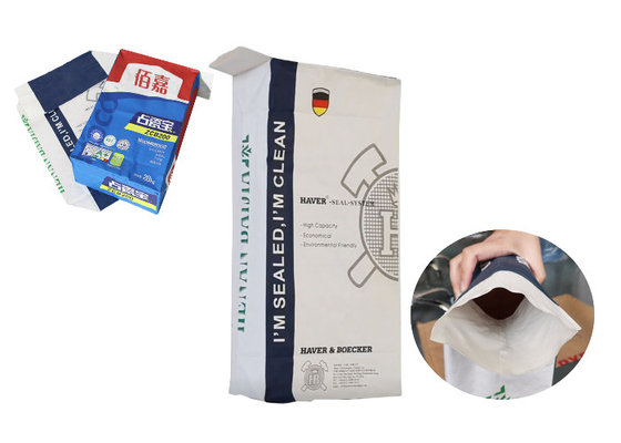 Bolso de papel impermeable de la válvula de 20kg 50kg Kraft que empaqueta para el cemento