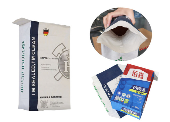 Bolso multi del embalaje de la harina de la válvula del papel de Kraft del llano de las capas de la categoría alimenticia